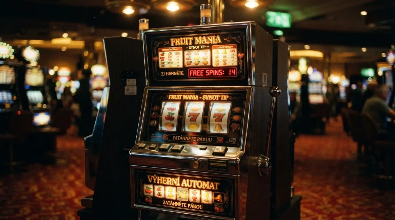 Výherní automat s počítadlem volných zatočení, české casino prostředí