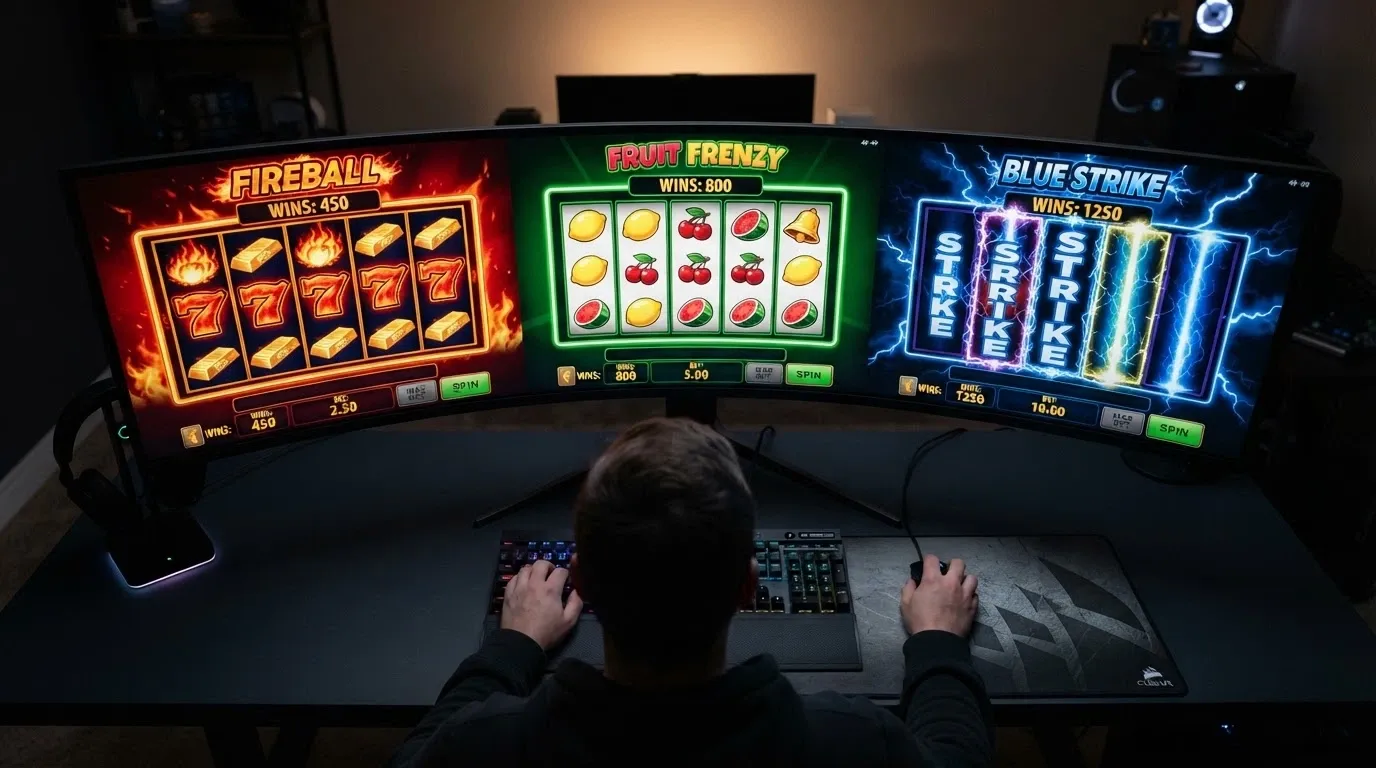 Koláž tří populárních CZ online automatů — Respin Joker, 100 Hot Wild a Kancelářská 81