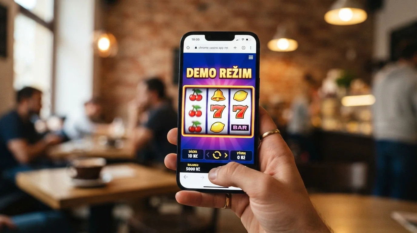 Automat spuštěný v demo režimu v mobilním prohlížeči — hra zdarma bez instalace
