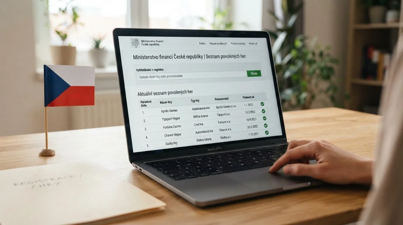 Úřední dokument s razítkem Ministerstva financí ČR a logem licence