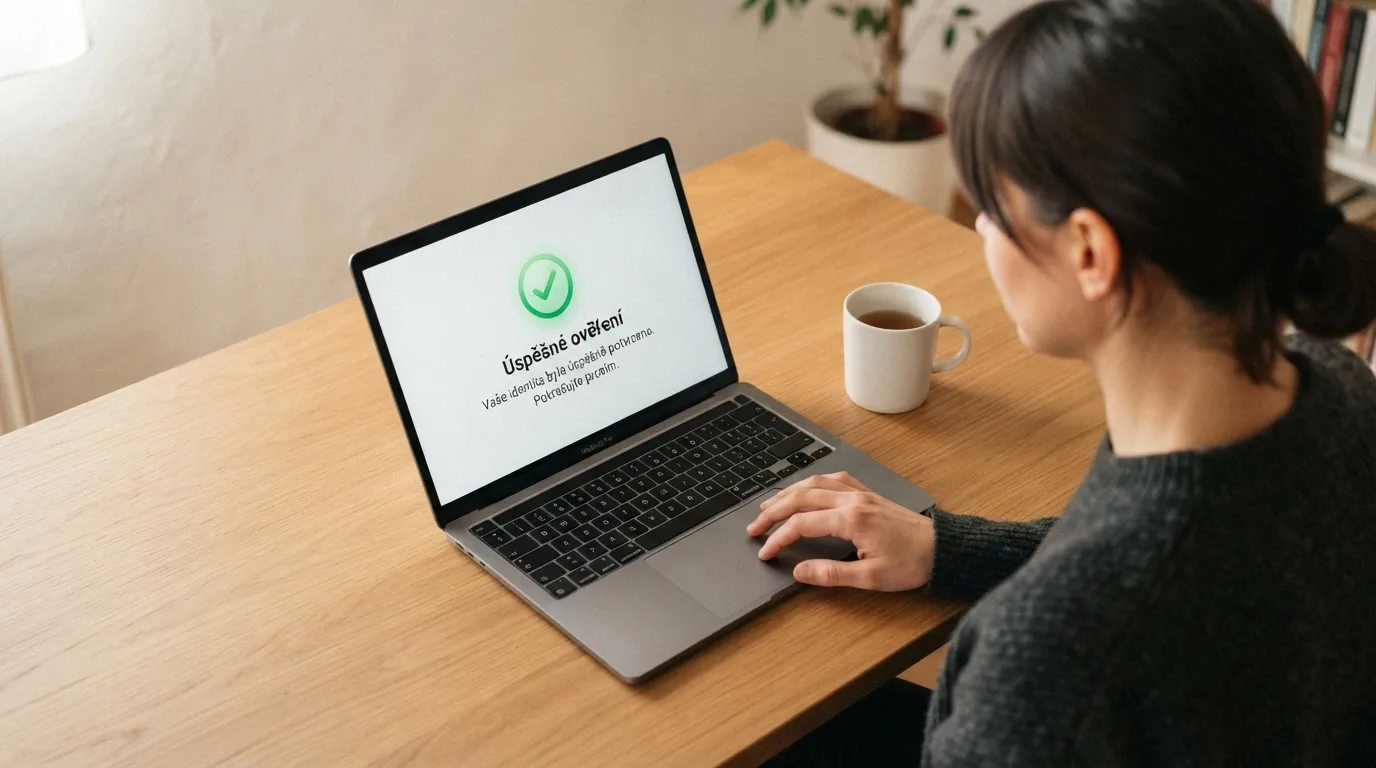 Úřední dokument s razítkem Ministerstva financí ČR v popředí, na pozadí rozmazané rozhraní online casina