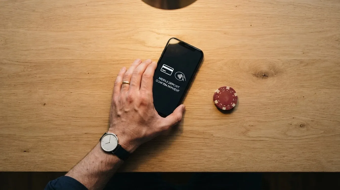 Telefon s otevřenou Apple Pay a Google Pay vedle casino hry