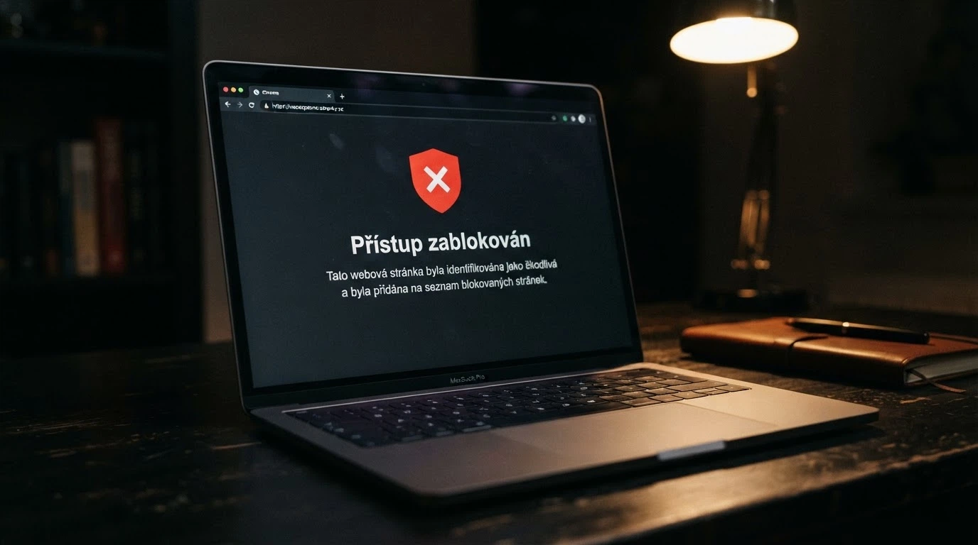 Výstražná obrazovka zablokované webové stránky ze Seznamu nepovolených internetových her