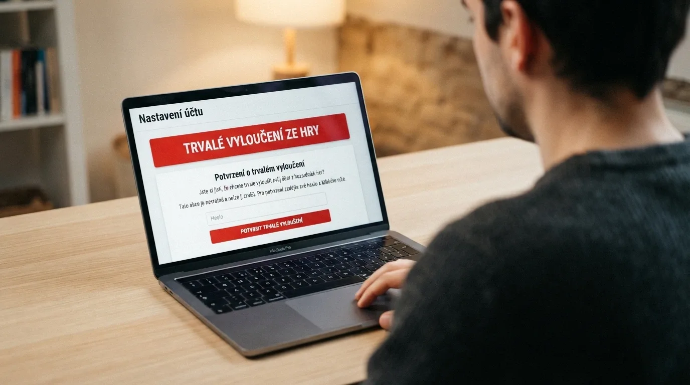 Rozhraní zabezpečeného systému s tlačítkem panic button a formulářem sebevyloučení