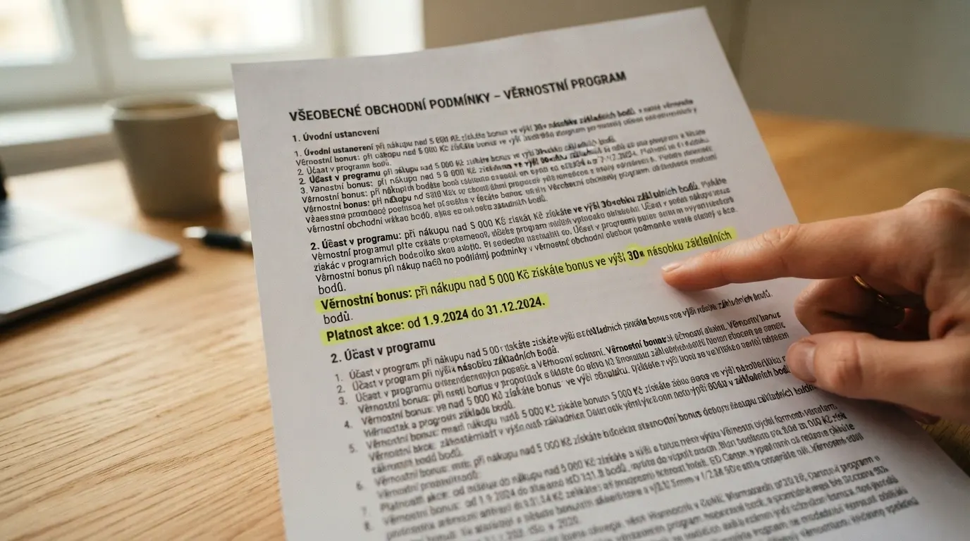 Detail podmínek bonusu — tučně zvýrazněný násobek protočení a datum expirace