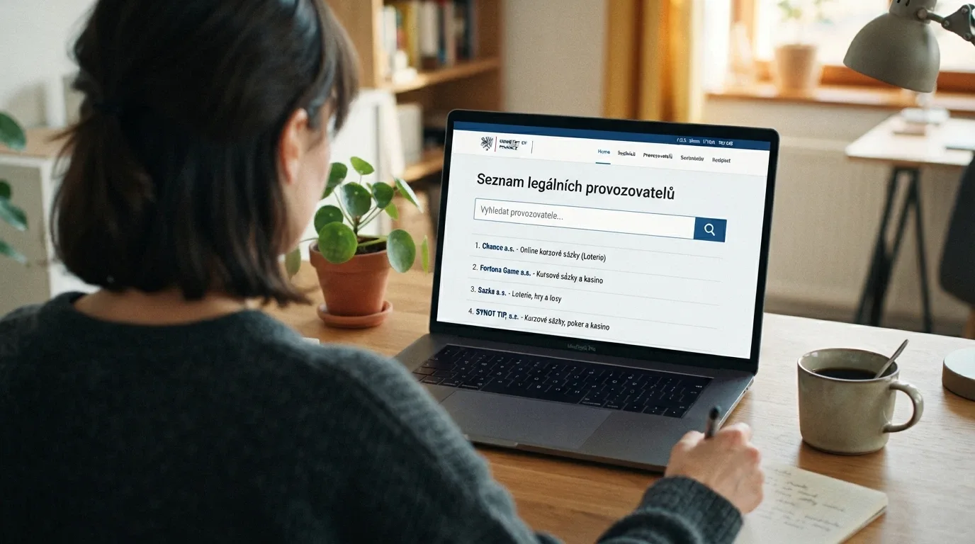 Vyhledávací pole ve veřejném Seznamu legálních provozovatelů hazardních her na webu MF ČR